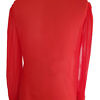 coral red silk chiffon blouse with long sleeves and a bow MANDY