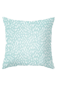 Velvet Pillowcase with abstract speckle print in turquoise and white | mint pillowcase