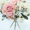 white-pink bouquet of roses made of silk fabric | white and pink silk roses