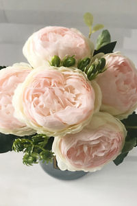 light pink bouquet of roses made of silk fabric | pastel pink silk roses