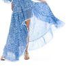 BLITZ POSITANO | skirt VODKA in blue and white maiolica printed linen fabric
