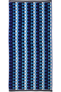 Beach towel 90x180 cm in Mosaic shades of Blue | Bath Towel | 100% Cotton Velour Terry | Easy Care