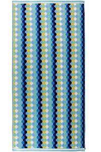 Strandtuch 90x180 cm in Mosaik Grün | Badetuch | 100 % Baumwoll-Velours-Frottee | Pflegeleicht