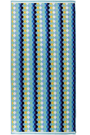 Beach towel 90x180 cm in Mosaic Green | Bath Towel | 100% Cotton Velour Terry | Easy Care