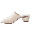 ELIZA DI VENEZIA | mules GINA in ivory nappa leather with 5 cm sculptural acrylic heels