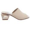 ELIZA DI VENEZIA | mules GINA in ivory nappa leather with 5 cm sculptural acrylic heels