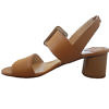 Light brown ELIZA DI VENEZIA nappa leather sandals with wooden heel