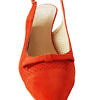 Orange red ELIZA DI VENEZIA slingback pumps in perforated suede leather