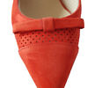 Orange red ELIZA DI VENEZIA slingback pumps in perforated suede leather