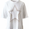 #7.0 SETTEPUNTOZERO T-shirt | VENEZIA | T-shirt in white and gold with a star in rhinestones and half sleeves