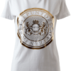 SETTEPUNTOZERO T-shirt | VENEZIA | T-shirt in white and gold with VENEZIA print and shoulder buttons