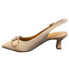 nude colored MODA DI FAUSTO slingback pumps in nude colored braided leather with golden charms