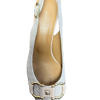 nudefarbene MODA DI FAUSTO Slingback-Pumps aus geflochtenem Leder mit goldenen Anhängern