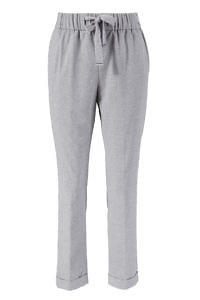 PESERICO EASY | woolen paperbag pants | SALTPEPPER trousers in light grey