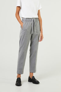 PESERICO EASY | woolen paperbag pants | SALTPEPPER trousers in light grey