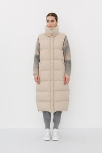 CAPPELINI by PESERICO | beige down vest with high collar