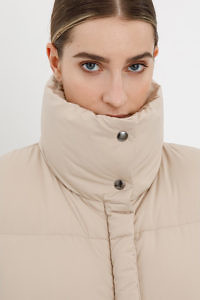 CAPPELINI by PESERICO | beige down vest with high collar