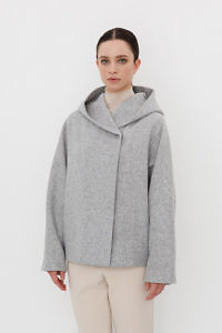 CAPPELLINI by PESERICO | grey hoodie with a beige puffer backside