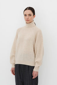 CAPPELLINI by PESERICO | beige turtleneck sweater in a soft merino-alpaca-cashmere-blend