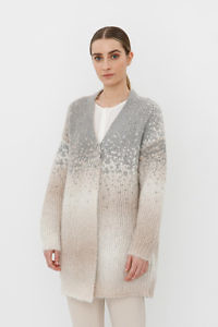 CAPPELINI by PESERICO | long cardigan in grey and beige