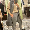 PESERICO EASY | grey flannel down vest with contrasting beige lining