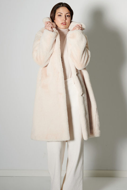 white fake fur coat | ASITA SAHABI