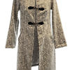 zebra printed virgin wool and cashmere coat in grey and ecru ANNA | animal coat
