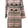 striped wool knit coat in berry colors ANNA