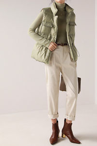 olive green puffer vest with goose down