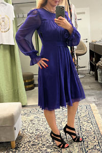 ASITA SAHABI purple silk chiffon dress in A-line