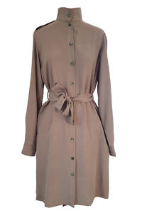 knee length shirt dress with long sleeves and a stand up collar in tencel fabric MASSAI MARA