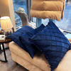 Marine blue Pillowcase in velvet with pompom tassel | 45 x 45 cm