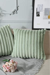 apple green pillowcase in plush fabric