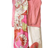 Pashmina with a floral print in pink, olive green and dark orange