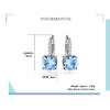 solid 925 silver drop created sky blue cubic zircon earrings