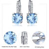 massive 925er Silber-Hängeohrringe | gezüchtete himmelblaue Zirkonia-Ohrringe