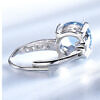 solid 925 silver drop created sky blue cubic zircon earrings