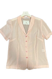 old pink cotton blouse with ruches and half sleeves in light dabbing batiste