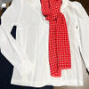 ivory cotton blouse with ruches in light dabbing batist