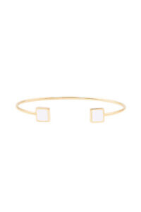 FRANCESCA BIANCHI | 24-karat gold-plated wire bangle with white enamelled squares