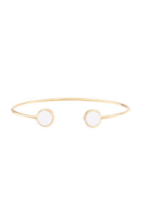 FRANCESCA BIANCHI | 24-karat gold-plated wire bangle with white enamelled circles