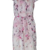 floral printed silk chiffon dress AIDA in berry colours and off-white