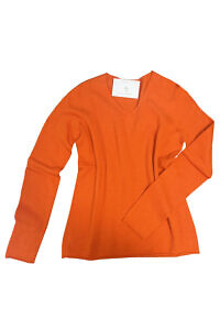 spicy orange 100% merino sweater with V-neck | orange sweater | orange sweater