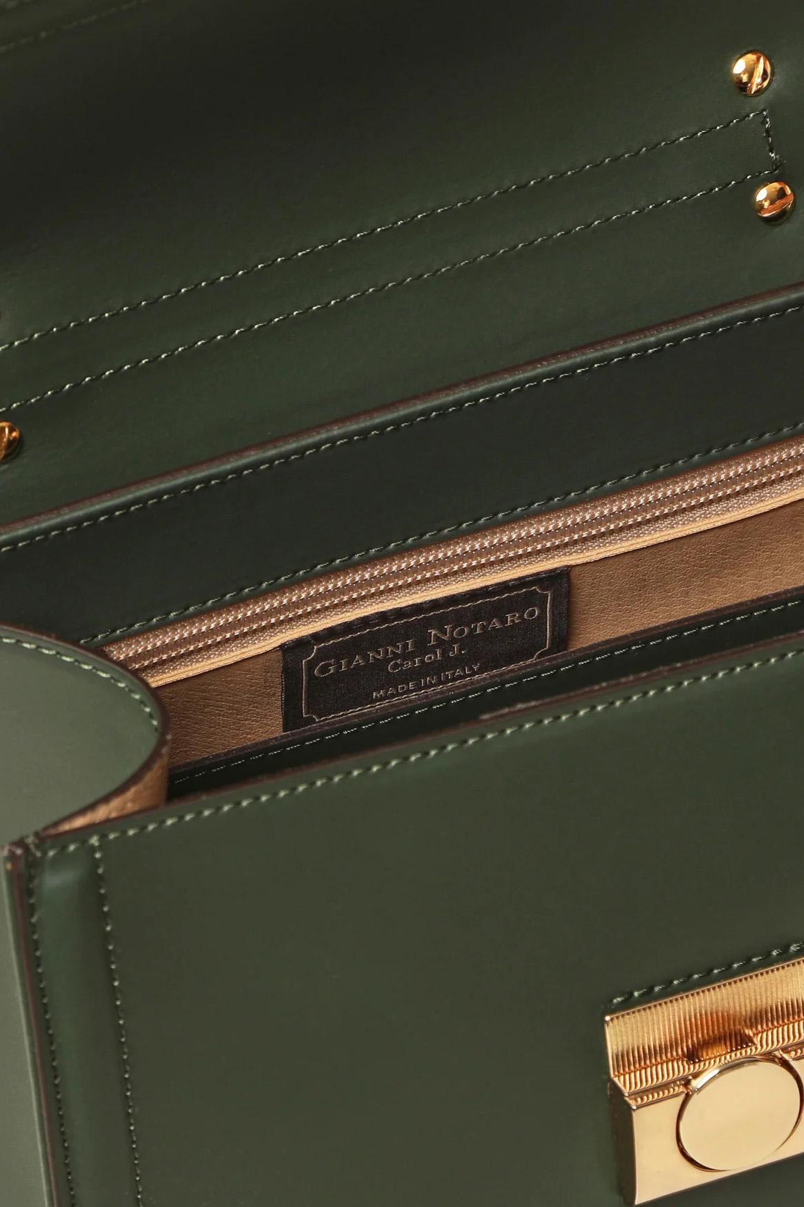 GIANNI NOTARO | medium sized forest green hand bag in nappa leather