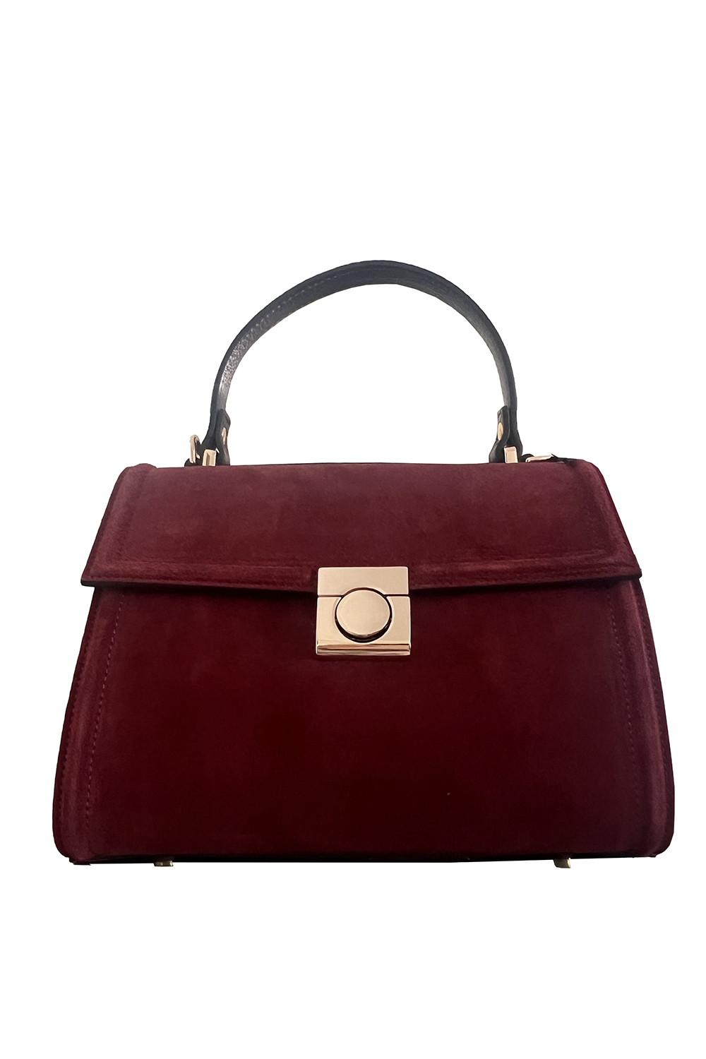 GIANNI NOTARO | medium sized burgundy suede leather hand bag LEANDRA