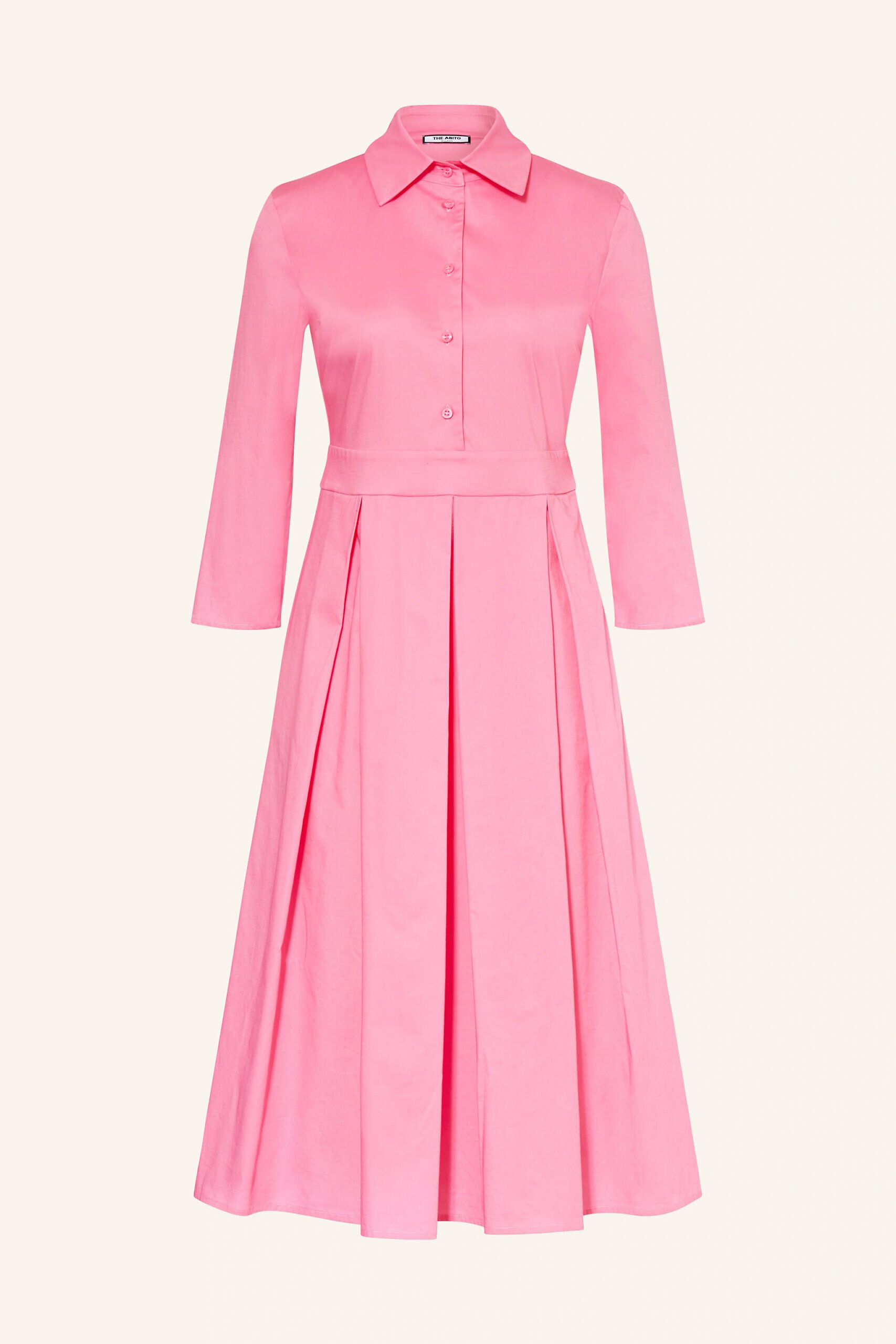 THE ABITO MILANO | pink A-line midi dress in cotton